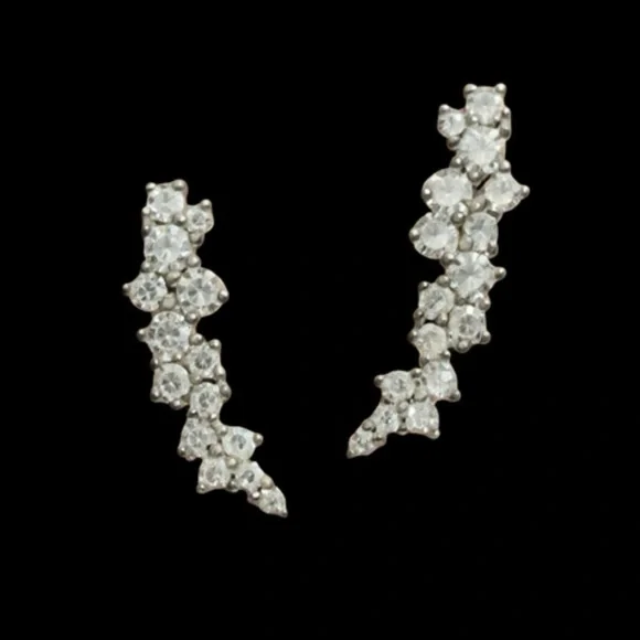 Elegant Silver Crystal Earrings 💎 - Picture 2 of 2